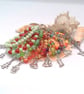 Christmas Themed Stretch Bracelets with Beads & Charms,  Secret Santa, Christmas