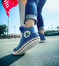 Blue Crochet Sneakers Slipper Socks  - Image 1