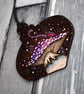 Cat shroom hanging bauble. Pyrography personalised fantasy decoration. - Image 3