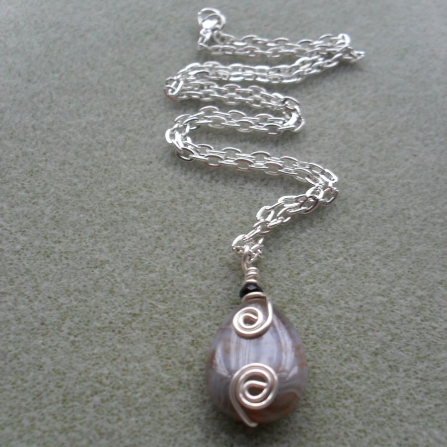 Small Agate Drop Pendant Necklace Stocking Filler