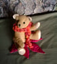 Ted, a collectable jointed bear, an Autumnal silk leaf.  - Image 8