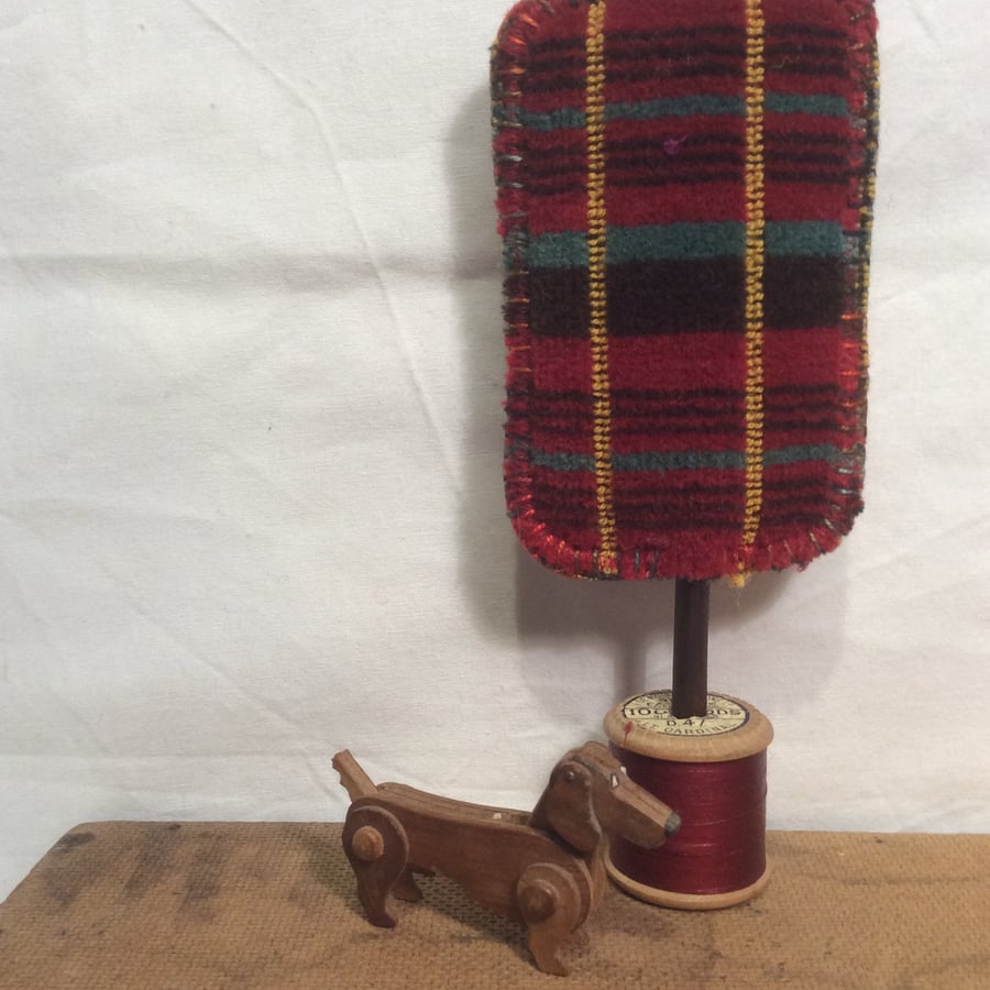 Cotton reel tree - Moquette RT London bus fabric 