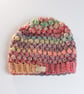 Hat-handmade crochet puff stitch beanie hat autumnal colours - Image 2