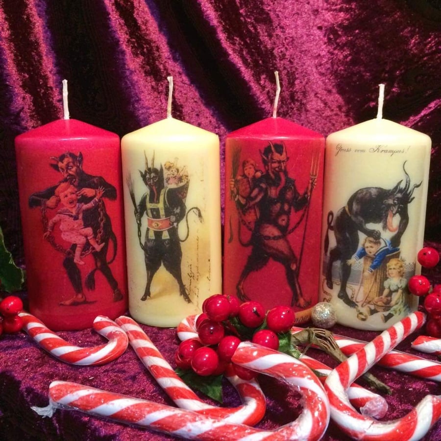 Set Of Krampus Scented Christmas Candles 