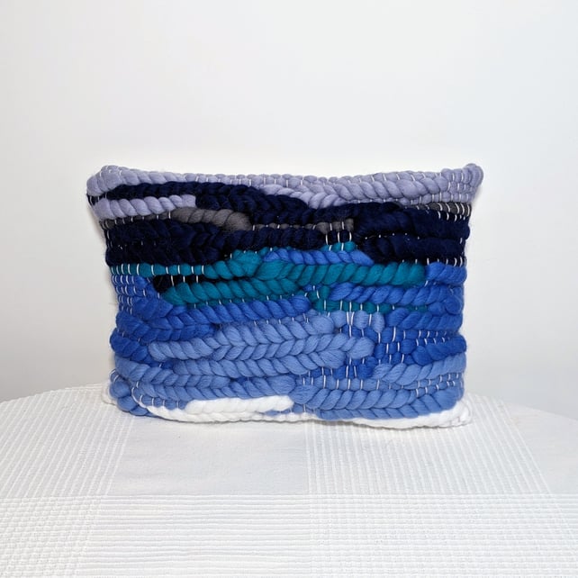 Rectangular Handwoven Cushion with Zip Fastening