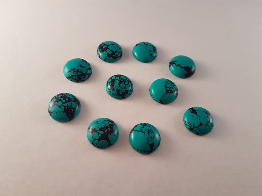 Turquoise 16mm Round Cabochons