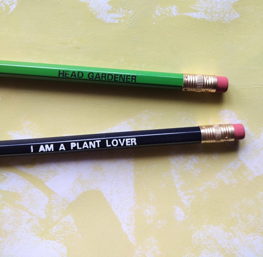 Labelled pencils for gardeners, a pair 