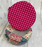 Extra small bowl covers for dips. Set of two. Blue and pink - Image 3
