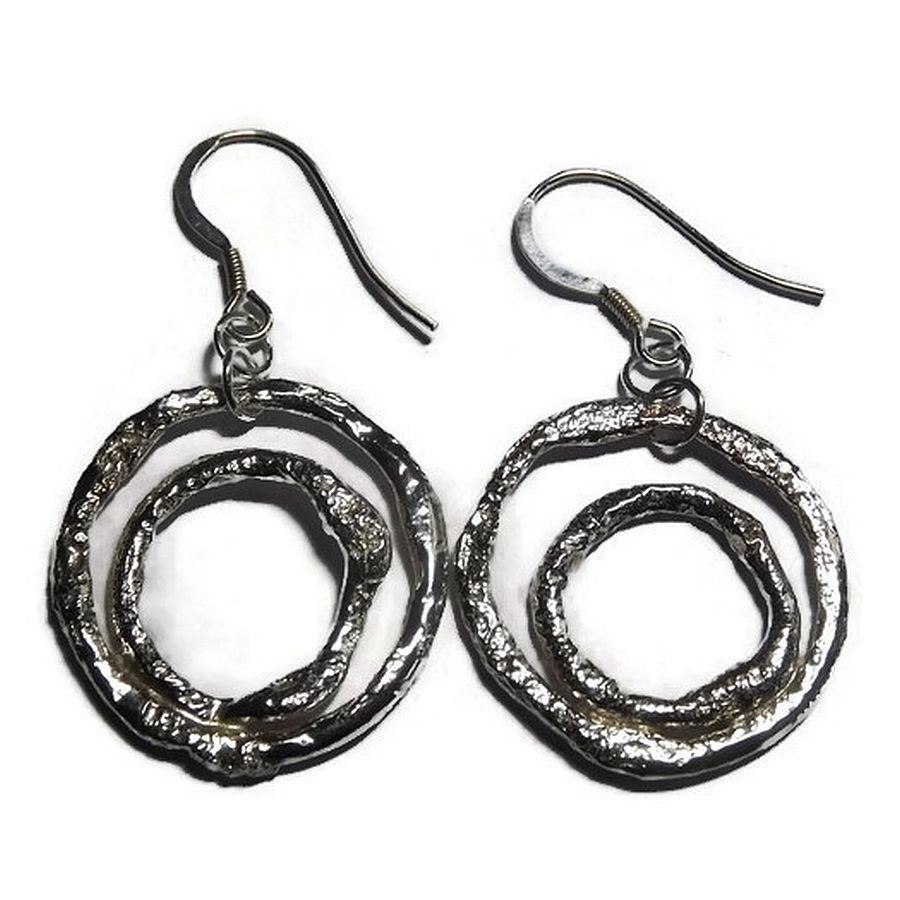 sterling silver double hoop earrings