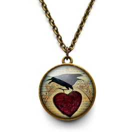 Raven and Red Heart No.1 Necklace (RR06)