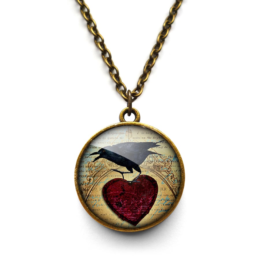 Raven and Red Heart No.1 Necklace (RR06)