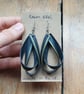 Yellow Stripe Double Loop Inner Tube Earrings