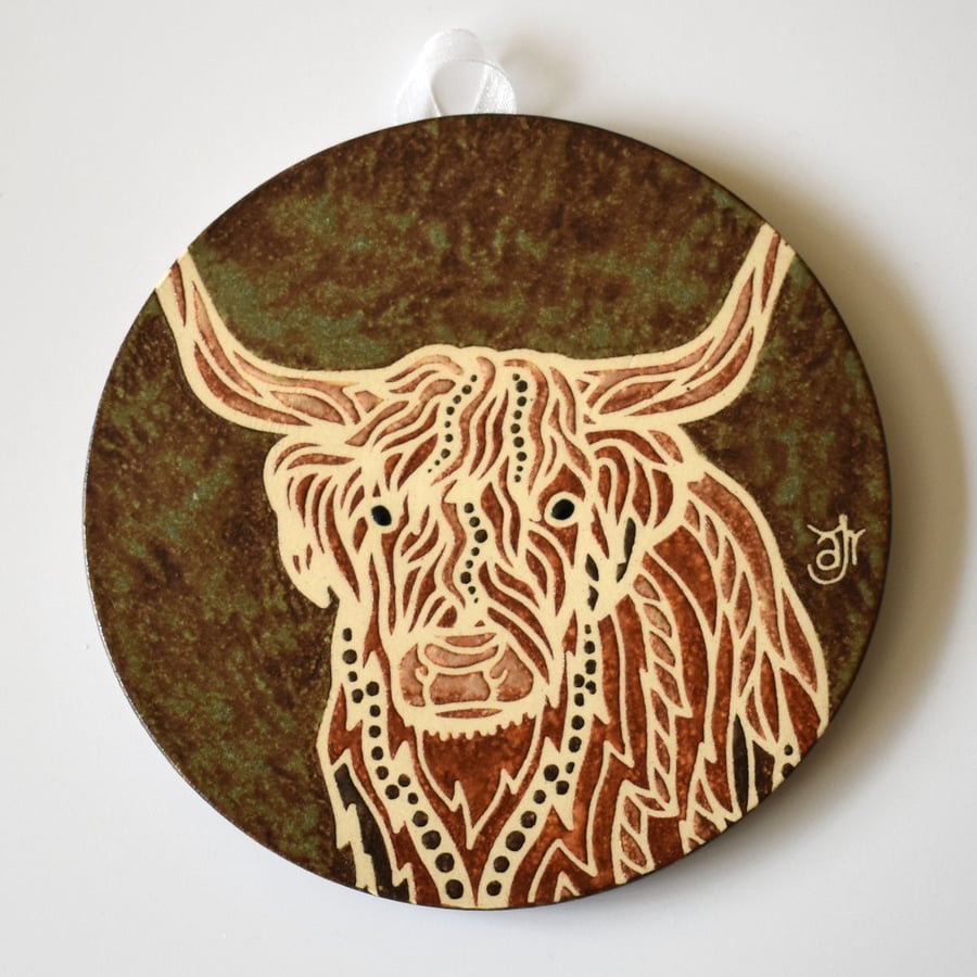 A161 Wall plaque coaster highland cow (Free UK postage)