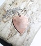 Hammer Textured Copper Plectrum Pendant Necklace - UK Free Post - Image 1