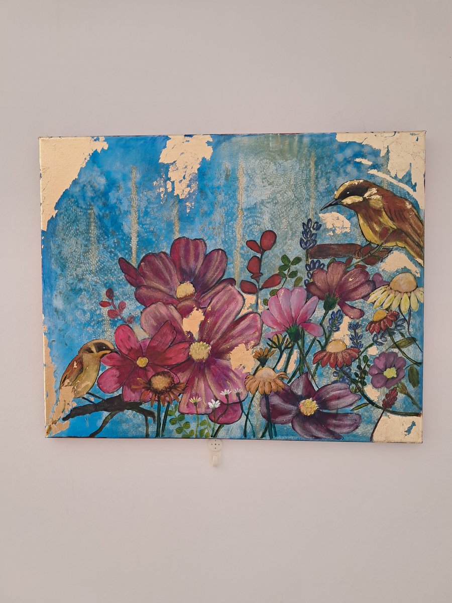 An Original painting of Golden Flowers