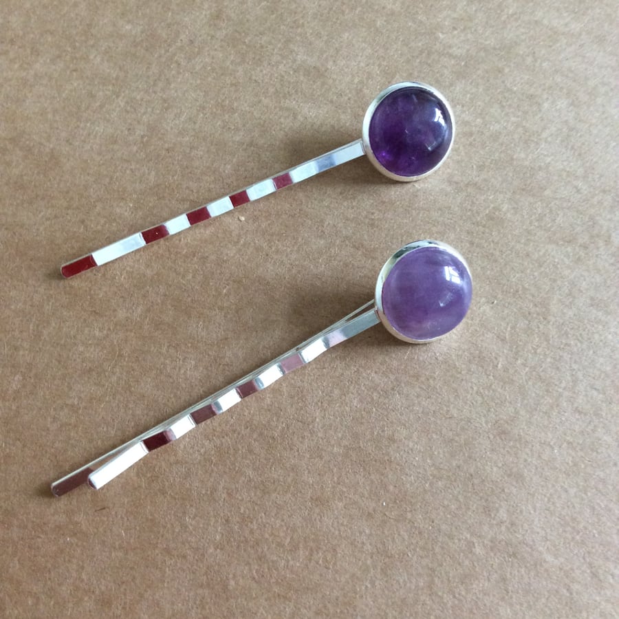 Amethyst Bobby pins (0436))