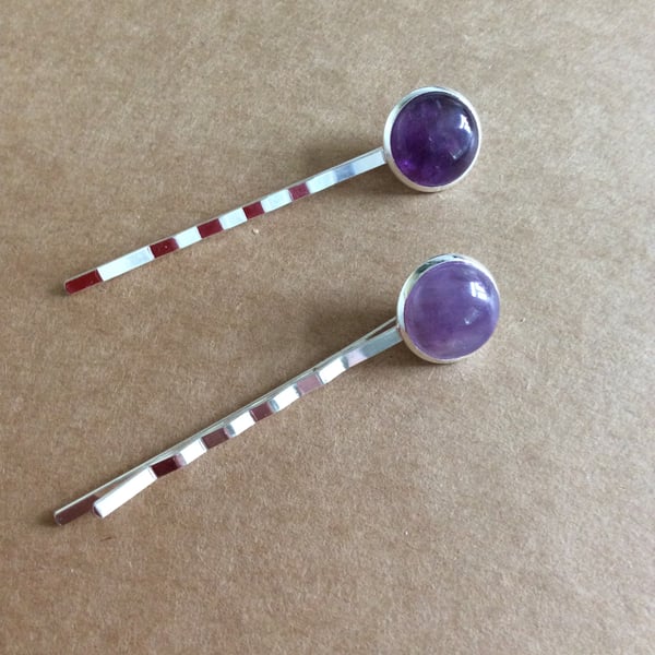 Amethyst Bobby pins (0436))