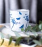 Seed head and butterflies Cyanotype tea light holder Seconds  - Image 2