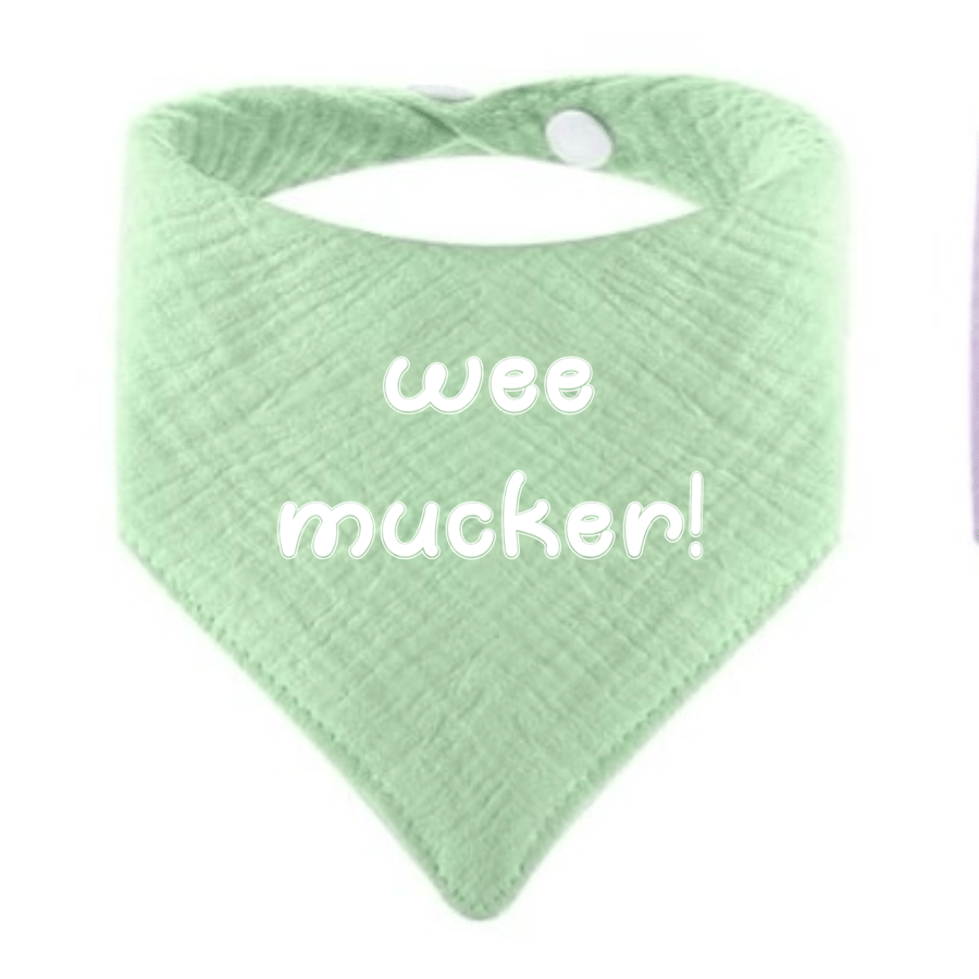 Personalised embroidered muslin bandana dribble bibs