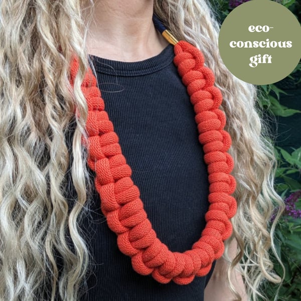 Sustainable cotton statement necklace (The Bowden necklace with extension)
