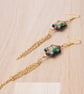 Cloisonne and long chain tassel earrings - Image 3