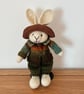Knitted Rabbit in Autumnal Colours