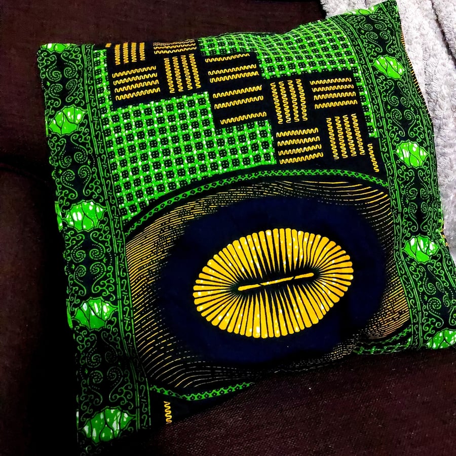 Green African fabric cotton cushion covers