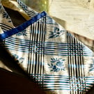 Hand-Printed Cotton Tote Bag, Floral Swallow Motif Everyday Bag