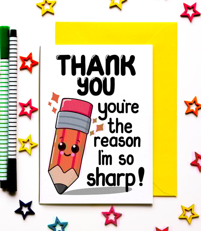 Funny Thank You Teacher Card Nursery Primary School Thank You Card