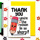Funny Thank You Teacher Card Nursery Primary School Thank You Card
