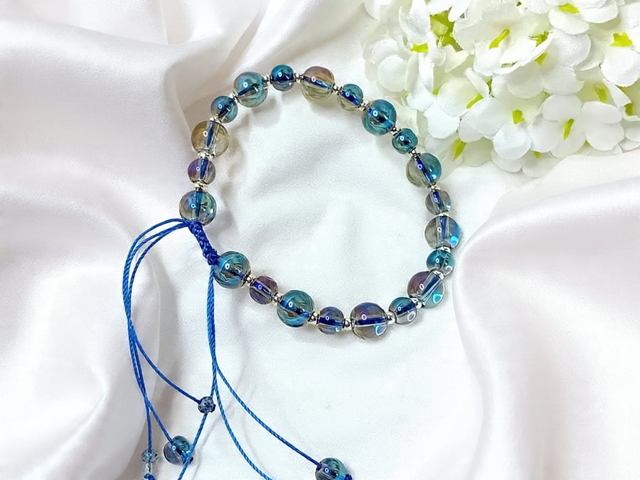 Iridescent Glass & Sterling Silver