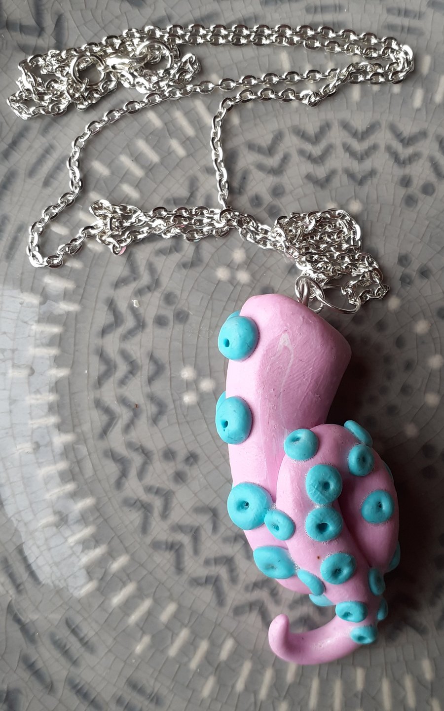 Pink and Mint Tentacle Necklace 