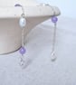 Dainty Purple Gemstone Bracelet, Freshwater Pearl & Lavender Aventurine - Image 1