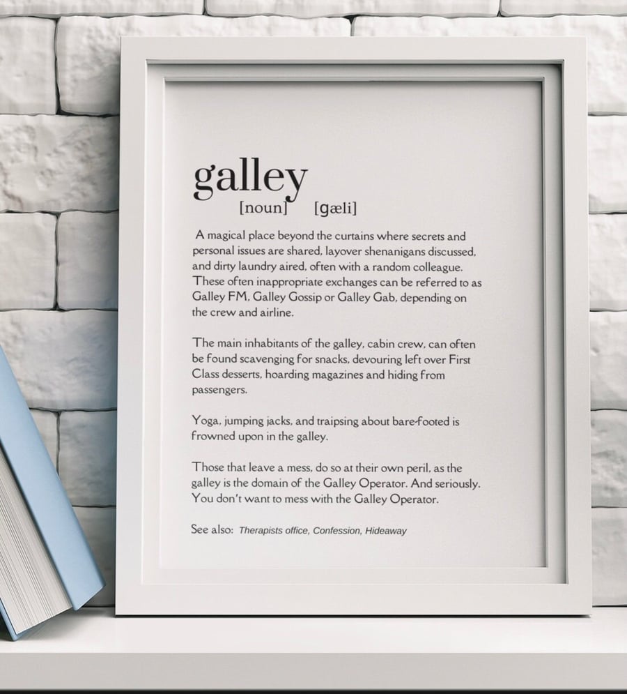 Galley Dictionary Definition Print Cabin Crew G... Folksy
