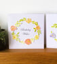 Orange & Yellow Floral Design Birthday Card