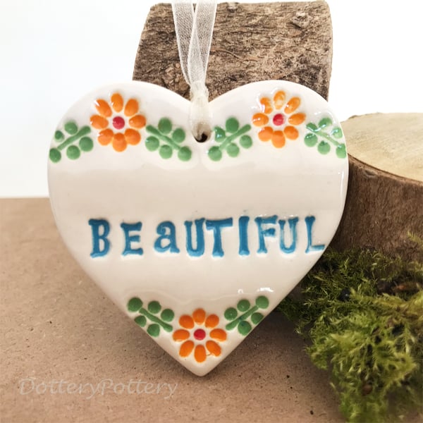 Small Ceramic heart decoration Beautiful