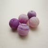 5  Round Frosted Cracked Agate Beads
