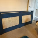 Painted Radiator with rattan panelling large 