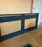 Painted Radiator with rattan panelling large  - Image 1