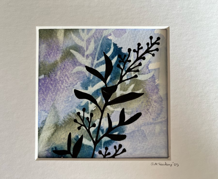 Spring flora mixed media watercolour 