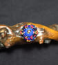 Blue Red Yellow Glass Adjustable Ring