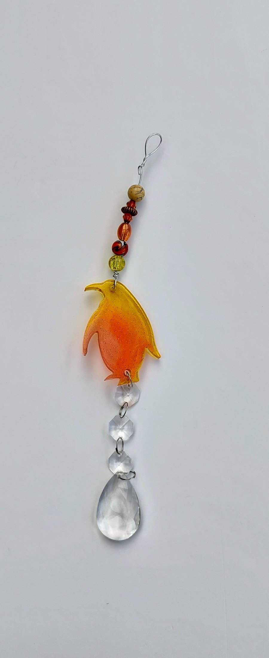 Sparkly Resin Sun Catcher Decoration - Penguin