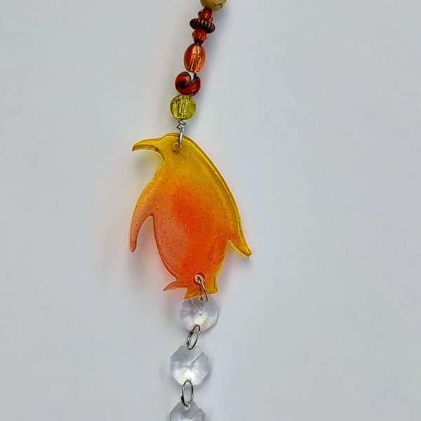 Sparkly Resin Sun Catcher Decoration - Penguin