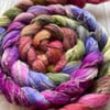 Merino Silk Linen Spinning fibre 100g Tayberry