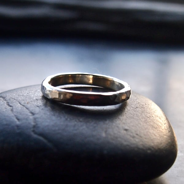 Sterling Silver Heavy Hammered Ring