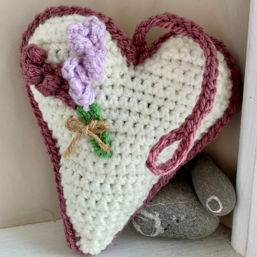 Crochet lavender heart