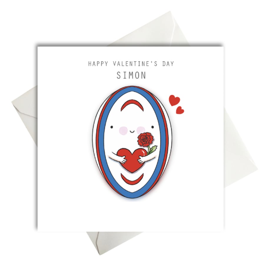 Valentine's Day Rugby Card, boyfriend, girlfriend, husband, partner