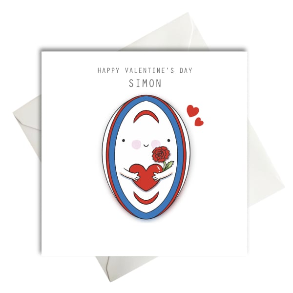 Valentine's Day Rugby Card, boyfriend, girlfriend, husband, partner