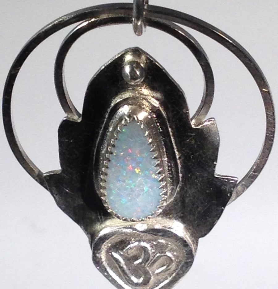 Flame flower Opal pendant