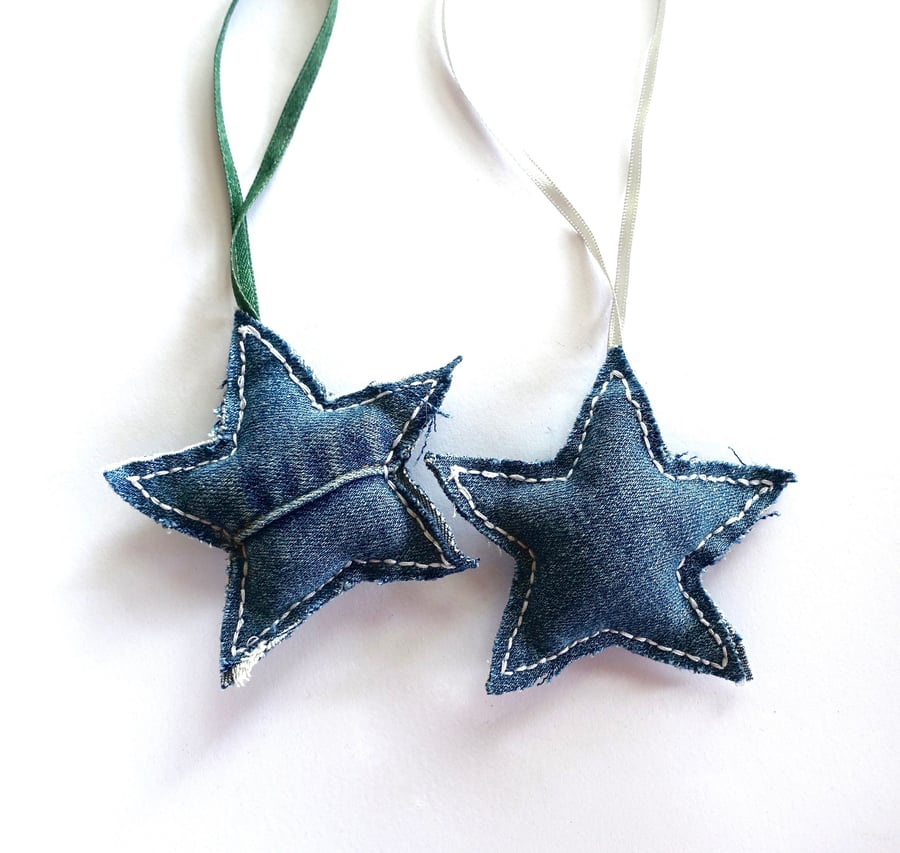 Denim Stars - Set of 2 - MADE TO ORDER